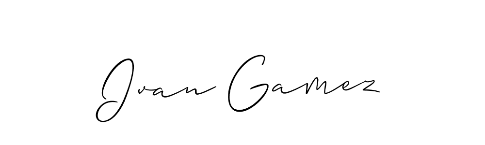 Use a signature maker to create a handwritten signature online. With this signature software, you can design (Allison_Script) your own signature for name Ivan Gamez. Ivan Gamez signature style 2 images and pictures png