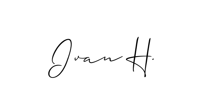This is the best signature style for the Ivan H. name. Also you like these signature font (Allison_Script). Mix name signature. Ivan H. signature style 2 images and pictures png