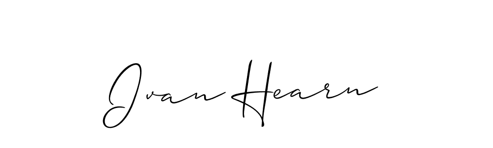 Make a beautiful signature design for name Ivan Hearn. With this signature (Allison_Script) style, you can create a handwritten signature for free. Ivan Hearn signature style 2 images and pictures png
