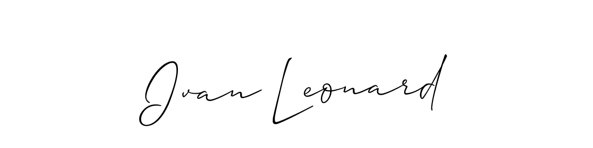 Allison_Script is a professional signature style that is perfect for those who want to add a touch of class to their signature. It is also a great choice for those who want to make their signature more unique. Get Ivan Leonard name to fancy signature for free. Ivan Leonard signature style 2 images and pictures png