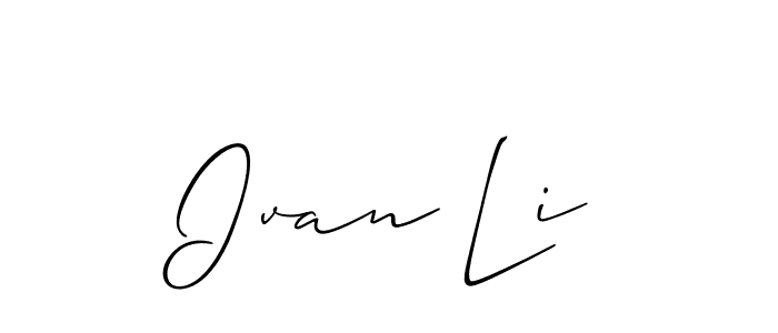 Also You can easily find your signature by using the search form. We will create Ivan Li name handwritten signature images for you free of cost using Allison_Script sign style. Ivan Li signature style 2 images and pictures png