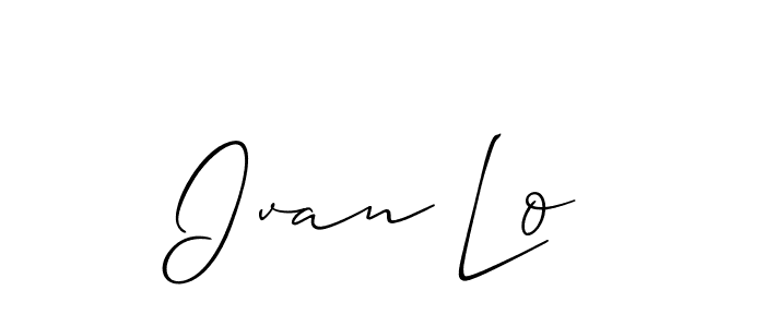 Also You can easily find your signature by using the search form. We will create Ivan Lo name handwritten signature images for you free of cost using Allison_Script sign style. Ivan Lo signature style 2 images and pictures png