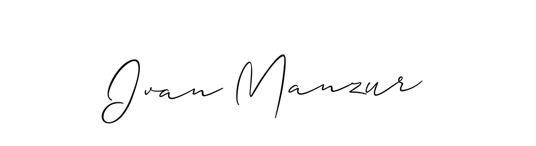 Make a beautiful signature design for name Ivan Manzur. With this signature (Allison_Script) style, you can create a handwritten signature for free. Ivan Manzur signature style 2 images and pictures png