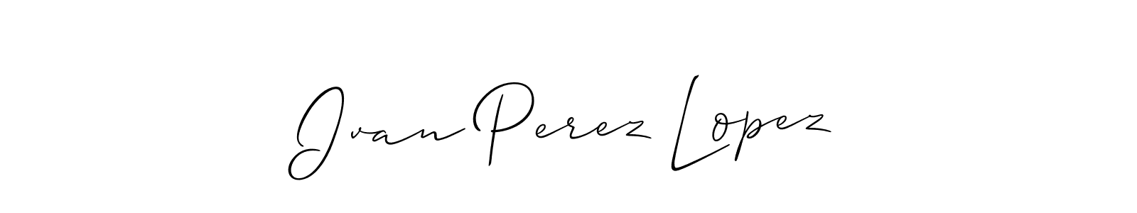 Make a short Ivan Perez Lopez signature style. Manage your documents anywhere anytime using Allison_Script. Create and add eSignatures, submit forms, share and send files easily. Ivan Perez Lopez signature style 2 images and pictures png