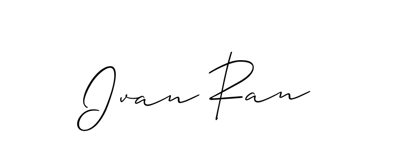 Use a signature maker to create a handwritten signature online. With this signature software, you can design (Allison_Script) your own signature for name Ivan Ran. Ivan Ran signature style 2 images and pictures png