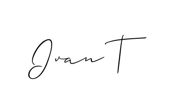 Allison_Script is a professional signature style that is perfect for those who want to add a touch of class to their signature. It is also a great choice for those who want to make their signature more unique. Get Ivan T name to fancy signature for free. Ivan T signature style 2 images and pictures png