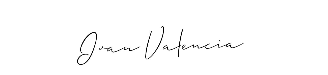 Allison_Script is a professional signature style that is perfect for those who want to add a touch of class to their signature. It is also a great choice for those who want to make their signature more unique. Get Ivan Valencia name to fancy signature for free. Ivan Valencia signature style 2 images and pictures png
