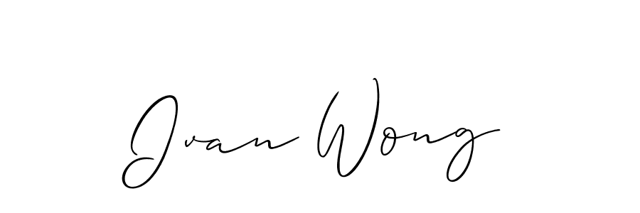 You should practise on your own different ways (Allison_Script) to write your name (Ivan Wong) in signature. don't let someone else do it for you. Ivan Wong signature style 2 images and pictures png