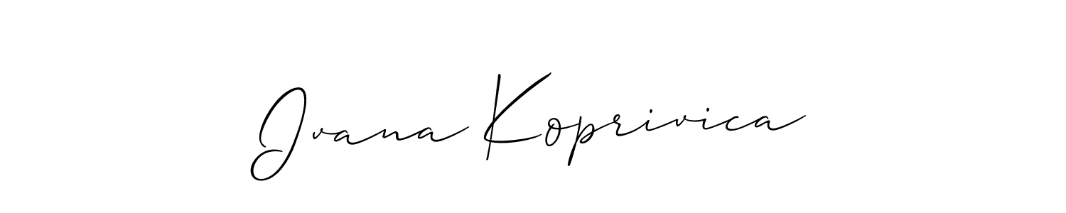 Make a short Ivana Koprivica signature style. Manage your documents anywhere anytime using Allison_Script. Create and add eSignatures, submit forms, share and send files easily. Ivana Koprivica signature style 2 images and pictures png