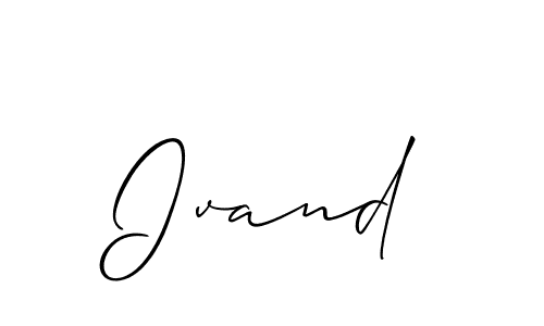 Create a beautiful signature design for name Ivand. With this signature (Allison_Script) fonts, you can make a handwritten signature for free. Ivand signature style 2 images and pictures png