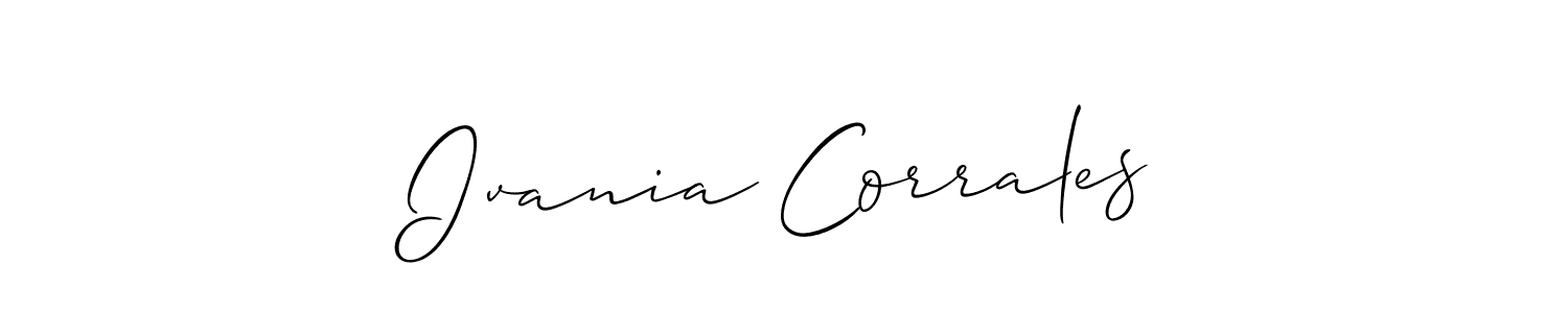 Also we have Ivania Corrales name is the best signature style. Create professional handwritten signature collection using Allison_Script autograph style. Ivania Corrales signature style 2 images and pictures png