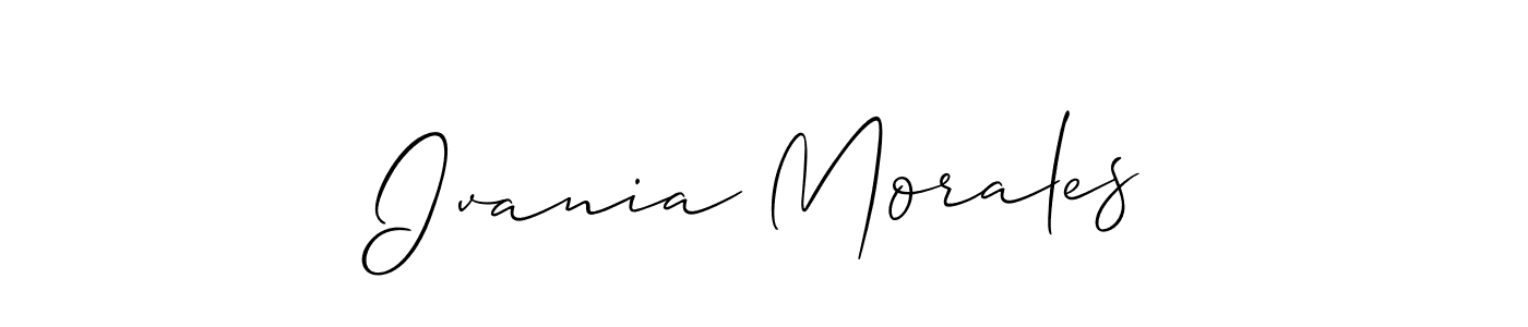 It looks lik you need a new signature style for name Ivania Morales. Design unique handwritten (Allison_Script) signature with our free signature maker in just a few clicks. Ivania Morales signature style 2 images and pictures png