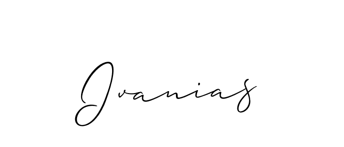 Ivanias stylish signature style. Best Handwritten Sign (Allison_Script) for my name. Handwritten Signature Collection Ideas for my name Ivanias. Ivanias signature style 2 images and pictures png