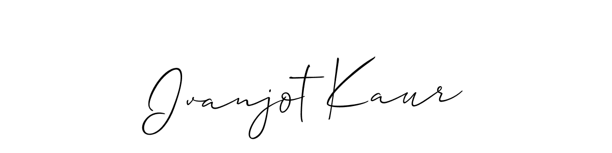 The best way (Allison_Script) to make a short signature is to pick only two or three words in your name. The name Ivanjot Kaur include a total of six letters. For converting this name. Ivanjot Kaur signature style 2 images and pictures png