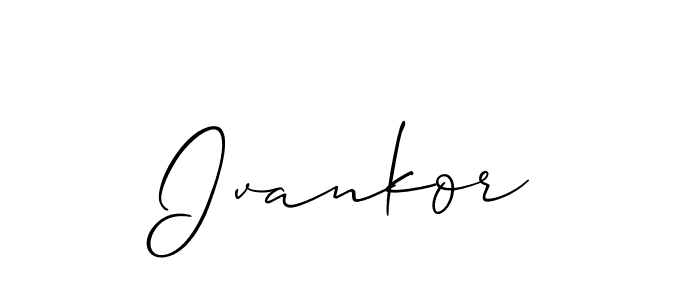 Similarly Allison_Script is the best handwritten signature design. Signature creator online .You can use it as an online autograph creator for name Ivankor. Ivankor signature style 2 images and pictures png