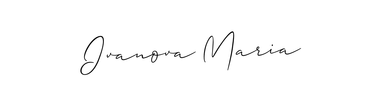 Make a short Ivanova Maria signature style. Manage your documents anywhere anytime using Allison_Script. Create and add eSignatures, submit forms, share and send files easily. Ivanova Maria signature style 2 images and pictures png