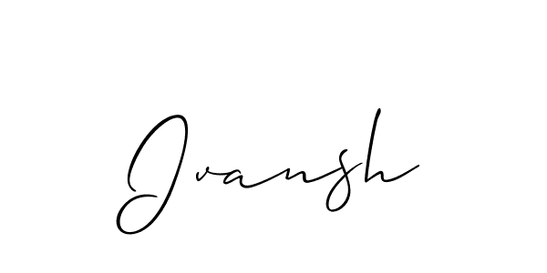 Ivansh stylish signature style. Best Handwritten Sign (Allison_Script) for my name. Handwritten Signature Collection Ideas for my name Ivansh. Ivansh signature style 2 images and pictures png