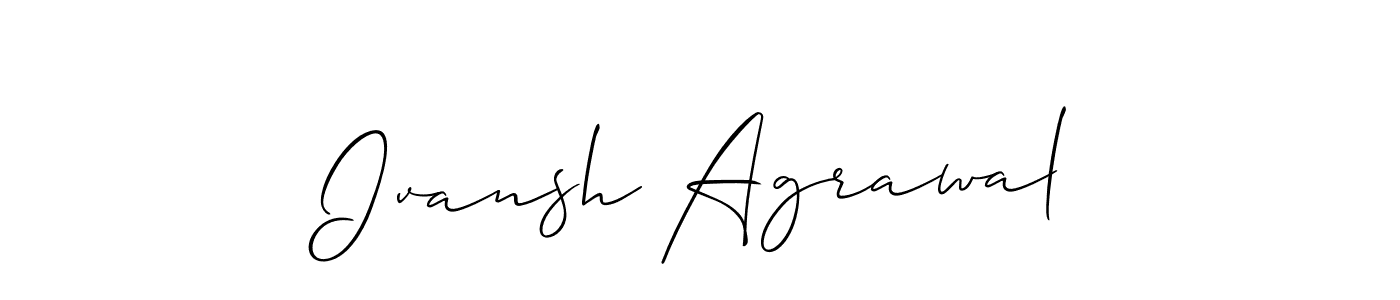 This is the best signature style for the Ivansh Agrawal name. Also you like these signature font (Allison_Script). Mix name signature. Ivansh Agrawal signature style 2 images and pictures png