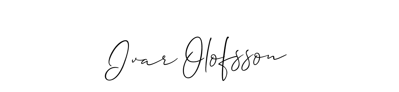 Similarly Allison_Script is the best handwritten signature design. Signature creator online .You can use it as an online autograph creator for name Ivar Olofsson. Ivar Olofsson signature style 2 images and pictures png