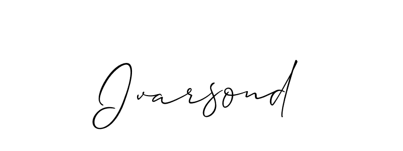 How to Draw Ivarsond signature style? Allison_Script is a latest design signature styles for name Ivarsond. Ivarsond signature style 2 images and pictures png