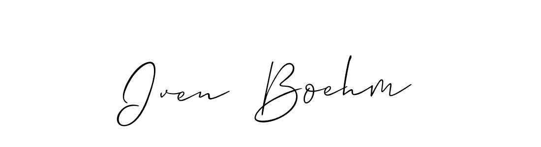 Similarly Allison_Script is the best handwritten signature design. Signature creator online .You can use it as an online autograph creator for name Iven  Boehm. Iven  Boehm signature style 2 images and pictures png