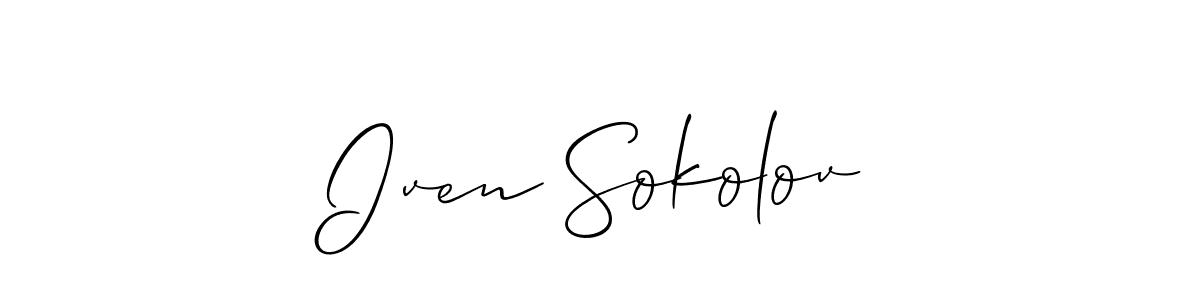 This is the best signature style for the Iven Sokolov name. Also you like these signature font (Allison_Script). Mix name signature. Iven Sokolov signature style 2 images and pictures png