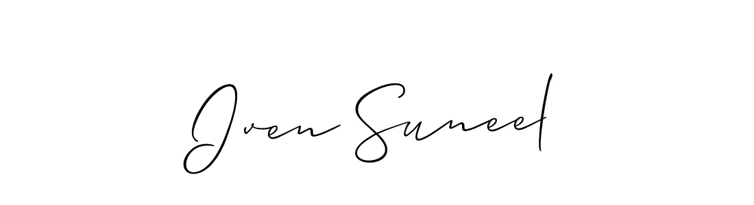 Iven Suneel stylish signature style. Best Handwritten Sign (Allison_Script) for my name. Handwritten Signature Collection Ideas for my name Iven Suneel. Iven Suneel signature style 2 images and pictures png