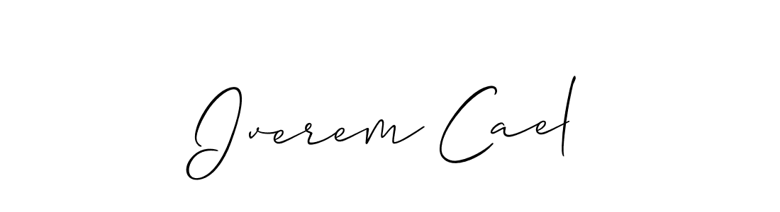 This is the best signature style for the Iverem Cael name. Also you like these signature font (Allison_Script). Mix name signature. Iverem Cael signature style 2 images and pictures png