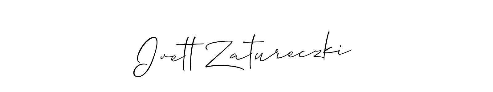 Also You can easily find your signature by using the search form. We will create Ivett Zatureczki name handwritten signature images for you free of cost using Allison_Script sign style. Ivett Zatureczki signature style 2 images and pictures png