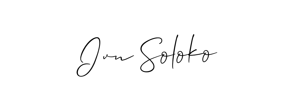 Design your own signature with our free online signature maker. With this signature software, you can create a handwritten (Allison_Script) signature for name Ivn Soloko. Ivn Soloko signature style 2 images and pictures png