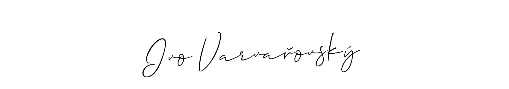Make a short Ivo Varvařovský signature style. Manage your documents anywhere anytime using Allison_Script. Create and add eSignatures, submit forms, share and send files easily. Ivo Varvařovský signature style 2 images and pictures png