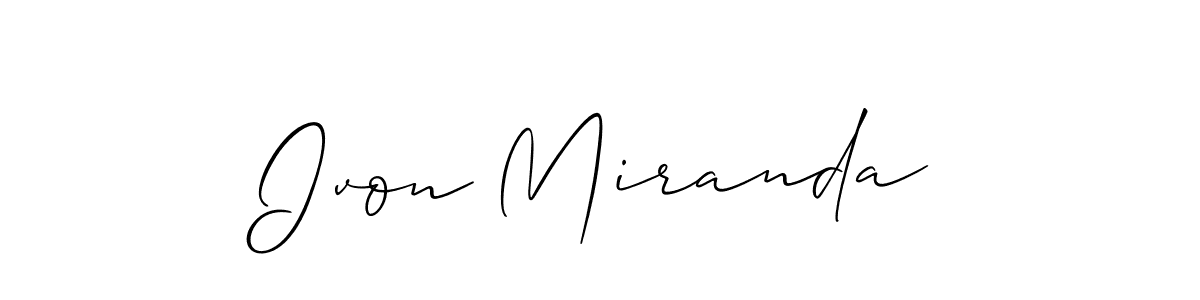 You can use this online signature creator to create a handwritten signature for the name Ivon Miranda. This is the best online autograph maker. Ivon Miranda signature style 2 images and pictures png