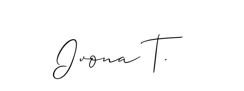 How to make Ivona T. signature? Allison_Script is a professional autograph style. Create handwritten signature for Ivona T. name. Ivona T. signature style 2 images and pictures png