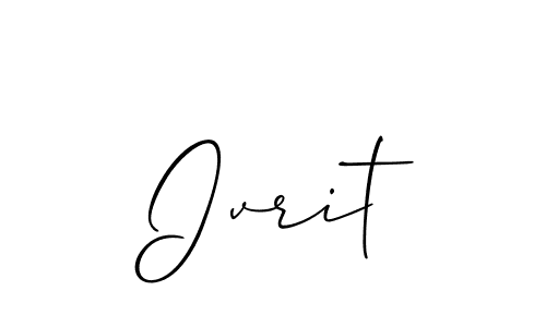 How to make Ivrit signature? Allison_Script is a professional autograph style. Create handwritten signature for Ivrit name. Ivrit signature style 2 images and pictures png