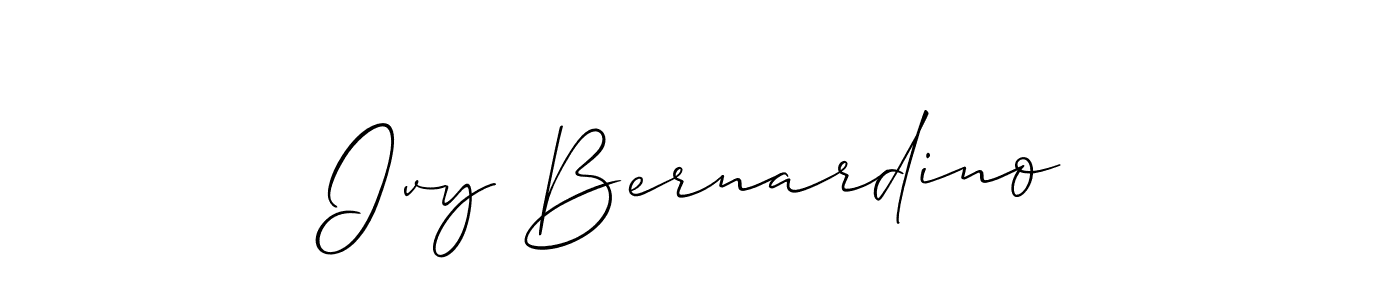 How to make Ivy Bernardino name signature. Use Allison_Script style for creating short signs online. This is the latest handwritten sign. Ivy Bernardino signature style 2 images and pictures png