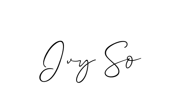 You should practise on your own different ways (Allison_Script) to write your name (Ivy So) in signature. don't let someone else do it for you. Ivy So signature style 2 images and pictures png