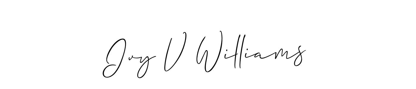Make a beautiful signature design for name Ivy V Williams. Use this online signature maker to create a handwritten signature for free. Ivy V Williams signature style 2 images and pictures png