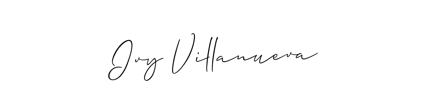Create a beautiful signature design for name Ivy Villanueva. With this signature (Allison_Script) fonts, you can make a handwritten signature for free. Ivy Villanueva signature style 2 images and pictures png