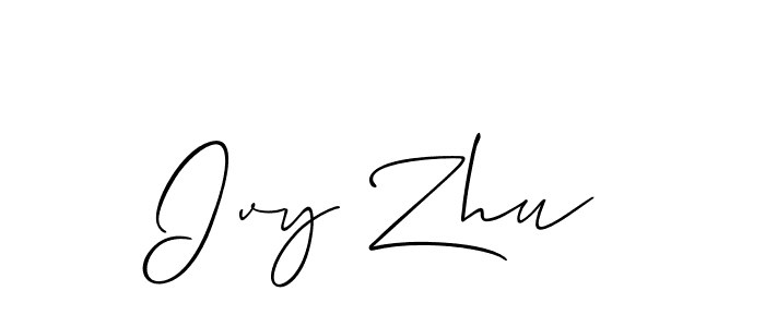 Make a beautiful signature design for name Ivy Zhu. With this signature (Allison_Script) style, you can create a handwritten signature for free. Ivy Zhu signature style 2 images and pictures png