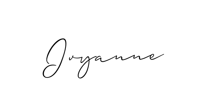 How to make Ivyanne name signature. Use Allison_Script style for creating short signs online. This is the latest handwritten sign. Ivyanne signature style 2 images and pictures png