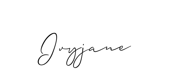 The best way (Allison_Script) to make a short signature is to pick only two or three words in your name. The name Ivyjane include a total of six letters. For converting this name. Ivyjane signature style 2 images and pictures png
