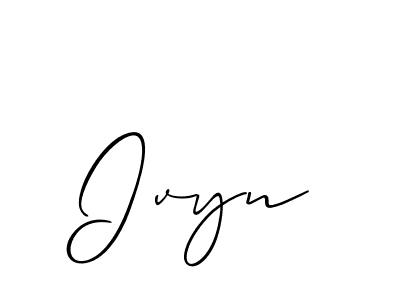 It looks lik you need a new signature style for name Ivyn. Design unique handwritten (Allison_Script) signature with our free signature maker in just a few clicks. Ivyn signature style 2 images and pictures png