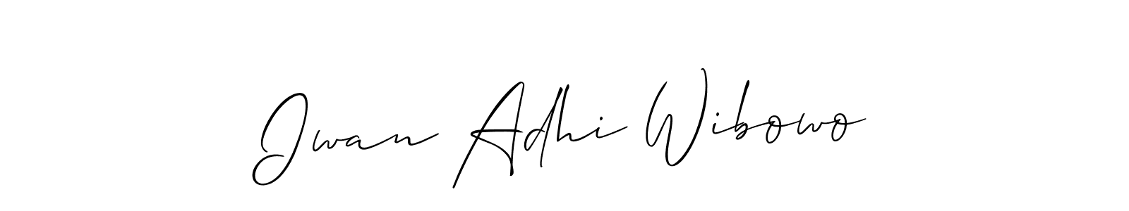 Create a beautiful signature design for name Iwan Adhi Wibowo. With this signature (Allison_Script) fonts, you can make a handwritten signature for free. Iwan Adhi Wibowo signature style 2 images and pictures png
