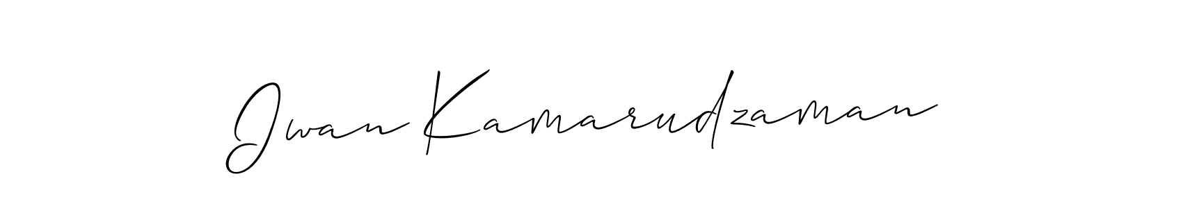 How to Draw Iwan Kamarudzaman signature style? Allison_Script is a latest design signature styles for name Iwan Kamarudzaman. Iwan Kamarudzaman signature style 2 images and pictures png