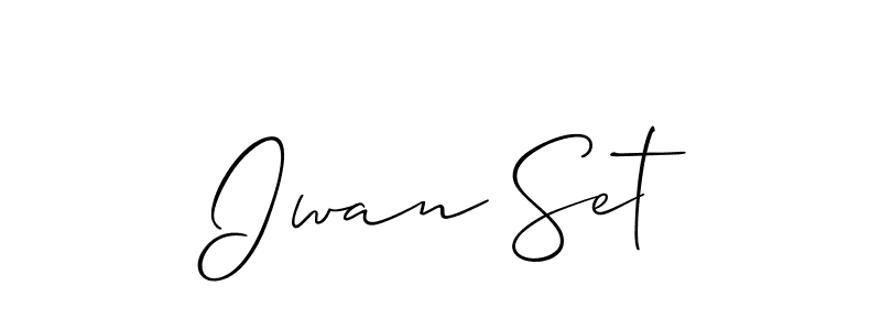 Design your own signature with our free online signature maker. With this signature software, you can create a handwritten (Allison_Script) signature for name Iwan Set. Iwan Set signature style 2 images and pictures png
