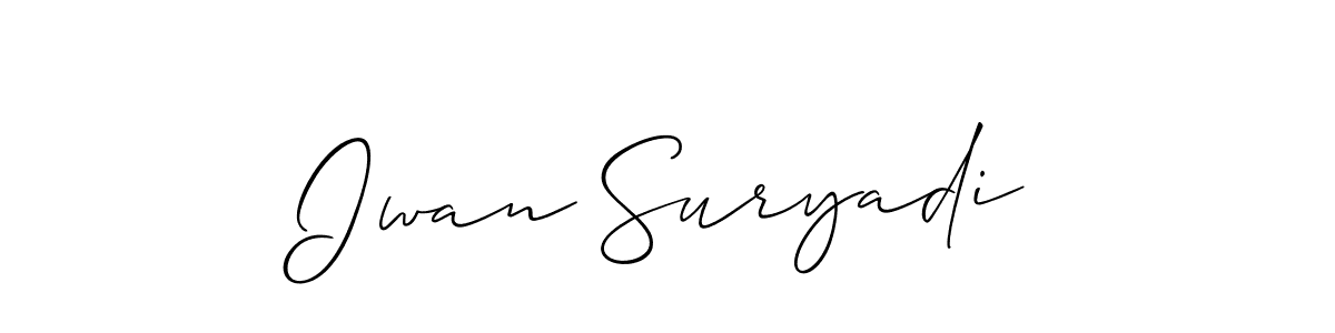 Make a beautiful signature design for name Iwan Suryadi. With this signature (Allison_Script) style, you can create a handwritten signature for free. Iwan Suryadi signature style 2 images and pictures png