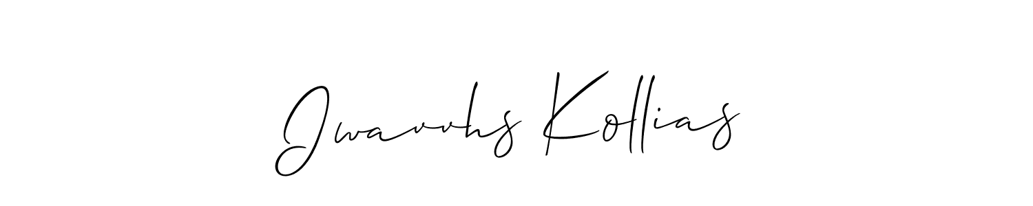 Make a short Iwavvhs Kollias signature style. Manage your documents anywhere anytime using Allison_Script. Create and add eSignatures, submit forms, share and send files easily. Iwavvhs Kollias signature style 2 images and pictures png