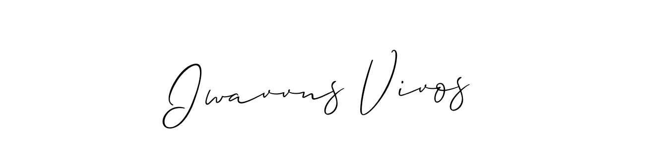 if you are searching for the best signature style for your name Iwavvns Vivos. so please give up your signature search. here we have designed multiple signature styles  using Allison_Script. Iwavvns Vivos signature style 2 images and pictures png