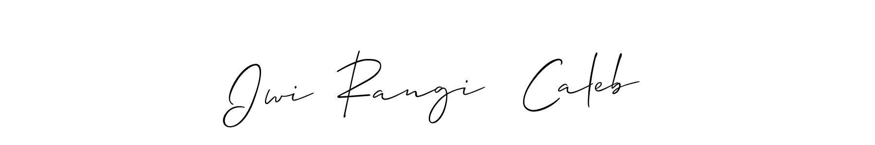 Similarly Allison_Script is the best handwritten signature design. Signature creator online .You can use it as an online autograph creator for name Iwi  Rangi   Caleb. Iwi  Rangi   Caleb signature style 2 images and pictures png