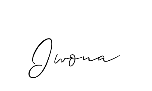 Iwona stylish signature style. Best Handwritten Sign (Allison_Script) for my name. Handwritten Signature Collection Ideas for my name Iwona. Iwona signature style 2 images and pictures png